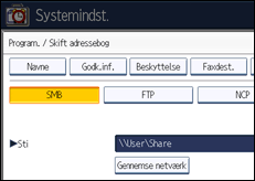 Illustration af displayet på betjeningspanelet