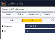 Illustration af displayet på betjeningspanelet