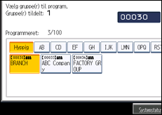 Illustration af displayet på betjeningspanelet