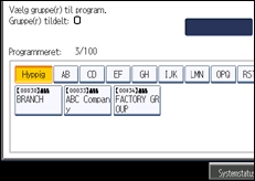 Illustration af displayet på betjeningspanelet