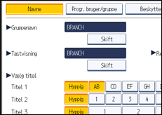 Illustration af displayet på betjeningspanelet