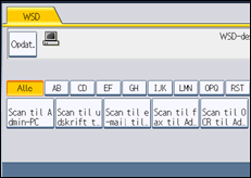Illustration af skærmen på betjeningspanelet