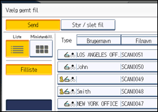 Illustration af skærmen på betjeningspanelet