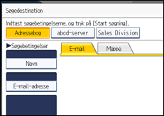 Illustration af skærmen på betjeningspanelet