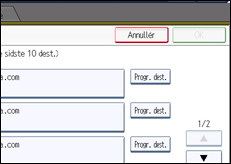 Illustration af skærmen på betjeningspanelet