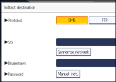 Illustration af skærmen på betjeningspanelet