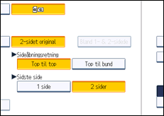 Illustration af skærmen på betjeningspanelet