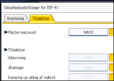 Illustration af skærmen på betjeningspanelet