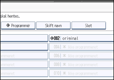 Illustration af skærmen på betjeningspanelet