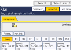 Illustration af skærmen på betjeningspanelet