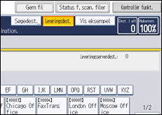Illustration af skærmen på betjeningspanelet