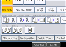 Illustration af displayet på betjeningspanelet