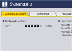 Illustration af displayet på betjeningspanelet