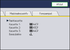 Illustration af displayet på betjeningspanelet