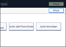 Illustration af displayet på betjeningspanelet
