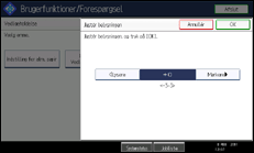 Illustration af displayet på betjeningspanelet