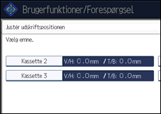Illustration af displayet på betjeningspanelet