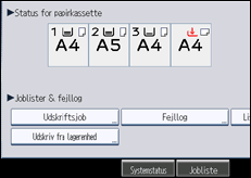 Illustration af displayet på betjeningspanelet