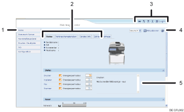 Nummerierte Abbildung der Webbrowser-Anzeige