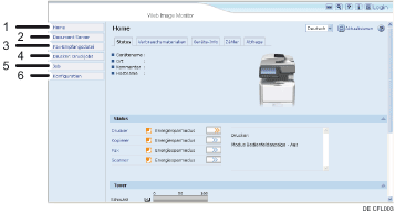 Nummerierte Abbildung der Webbrowser-Anzeige