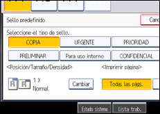 Ilustración de la pantalla panel de mandos