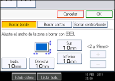 Ilustración de la pantalla panel de mandos
