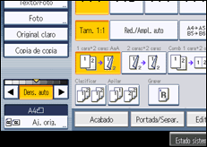 Ilustración de la pantalla panel de mandos