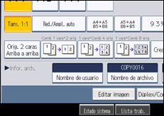 Ilustración de la pantalla panel de mandos