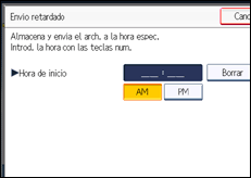 Ilustración de la pantalla panel de mandos