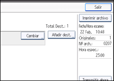 Ilustración de la pantalla panel de mandos