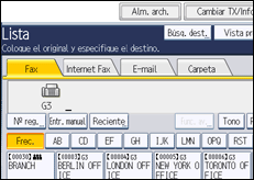 Ilustración de la pantalla panel de mandos
