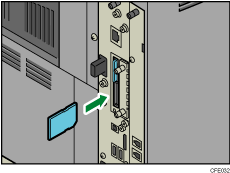 Ilustración de la instalación de la tarjeta SD
