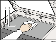 Ilustración del cristal de exposición, ilustración con llamadas numeradas