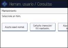 Ilustración de la pantalla panel de mandos