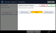 Ilustración de la pantalla panel de mandos