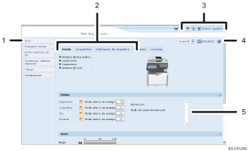 Ilustración de llamada numerada de ilustración de pantalla del explorador Web