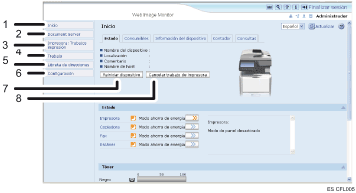 Ilustración de llamada numerada de ilustración de pantalla del explorador Web