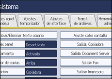 Ilustración de la pantalla panel de mandos