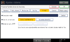 Ilustración de la pantalla panel de mandos