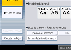 Ilustración de la pantalla panel de mandos