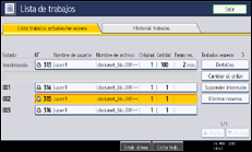 Ilustración de la pantalla panel de mandos
