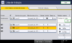 Ilustración de la pantalla panel de mandos