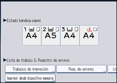 Ilustración de la pantalla panel de mandos