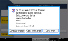 Ilustración de la pantalla panel de mandos