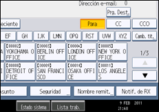 Ilustración de la pantalla panel de mandos