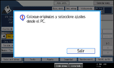 Ilustración de la pantalla panel de mandos