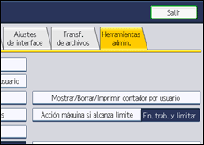 Ilustración de la pantalla panel de mandos
