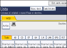 Ilustración de la pantalla panel de mandos