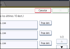 Ilustración de la pantalla panel de mandos