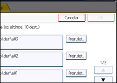 Ilustración de la pantalla panel de mandos